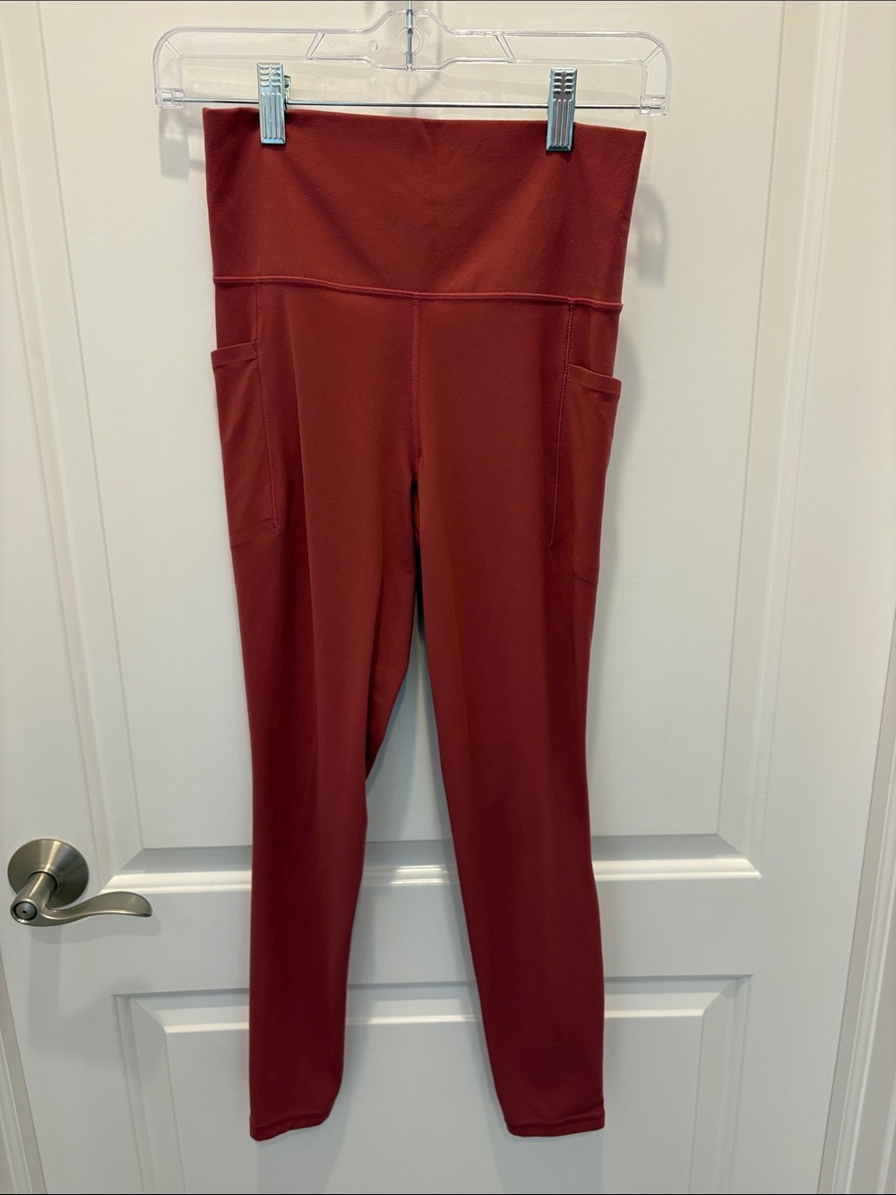 Athleta High-Waist Side-Pocket Leggings - Brick Red
